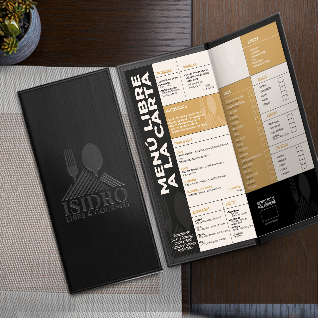 Diseño de menú Isidro